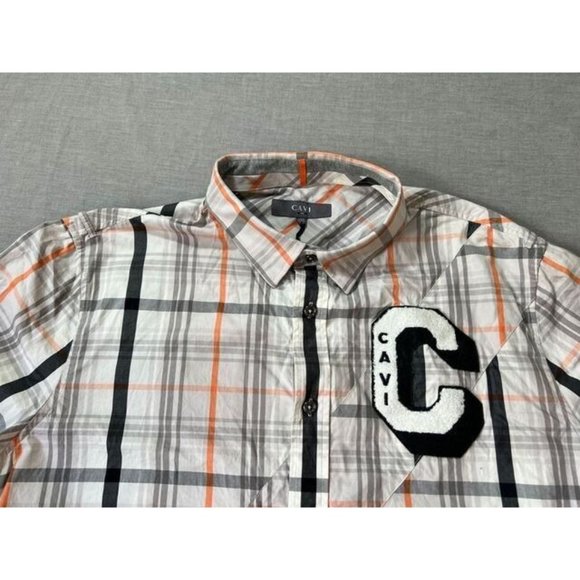 Cavi Button Up Shirt Adult Extra Large White Plaid Short Sleeve Casual Mens. - Picture 2 of 8
